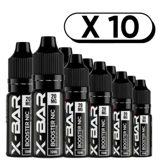 Pack X10 Booster de nicotine 10ml en 20mg/ml - X-Bar