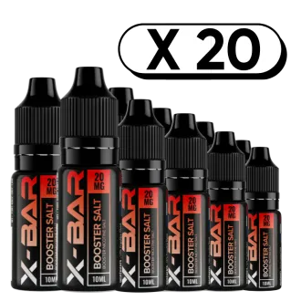 Pack X20 Booster sel de nicotine 10ml en 20mg/ml - X-Bar