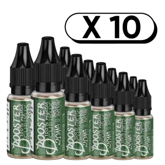 Pack X10 Booster de nicotine 100% Végétal 10ml en 20mg/ml - Curieux