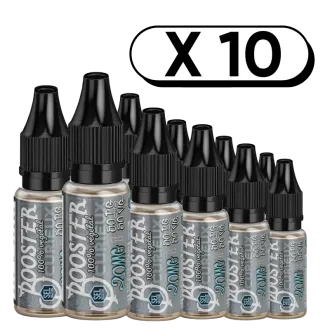 Pack X10 Booster sel de nicotine 100% Végétal 10ml en 20mg/ml - Curieux