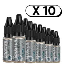 Pack X10 Booster sel de nicotine 100% Végétal 10ml en 20mg/ml - Curieux