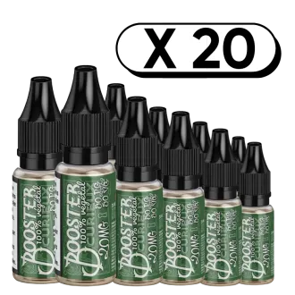 Pack X20 Booster de nicotine 100% Végétal 10ml en 20mg/ml - Curieux