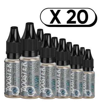 Pack X20 Booster sel de nicotine 100% Végétal 10ml en 20mg/ml - Curieux