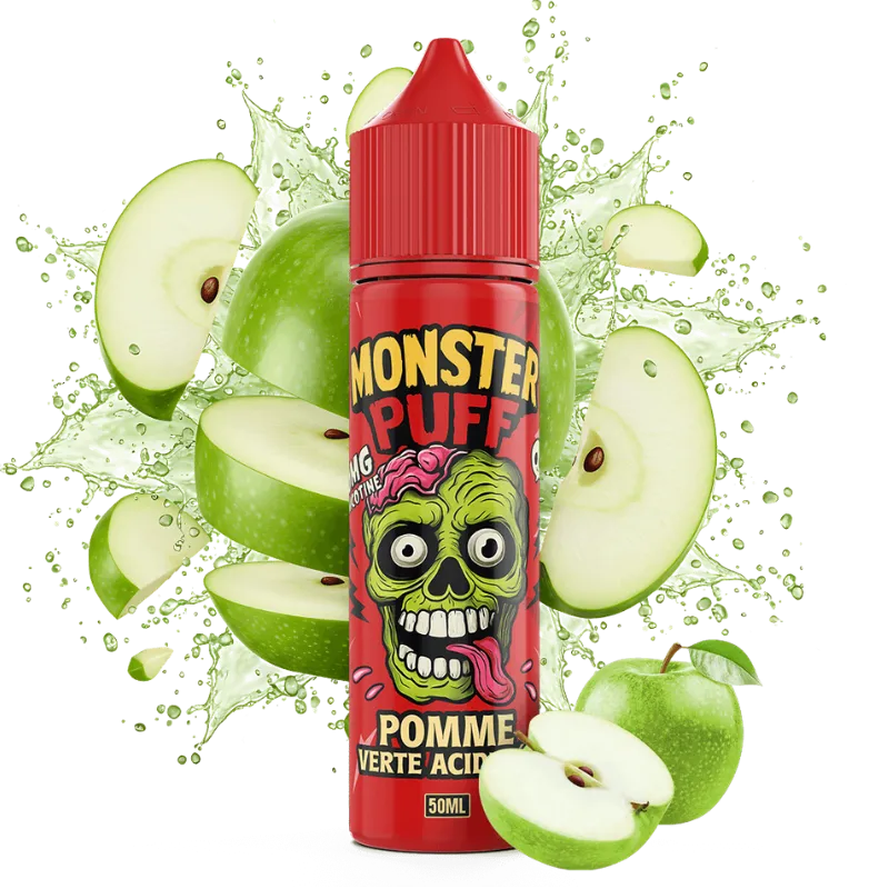 E-liquide Pomme Verte Acidulée 50ml – Monster Puff