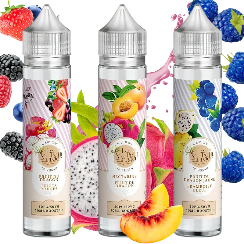 Pack de 3 e-liquides 50ml Fruit du Dragon - Le Petit Verger