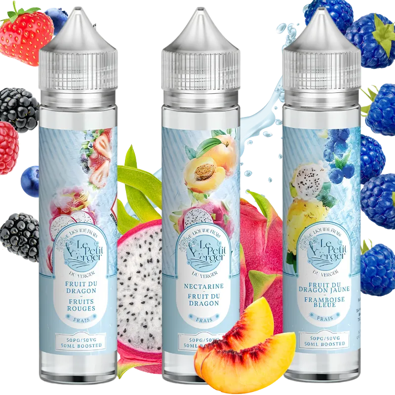 Pack de 3 e-liquides 50ml Fruit du Dragon Frais - Le Petit Verger