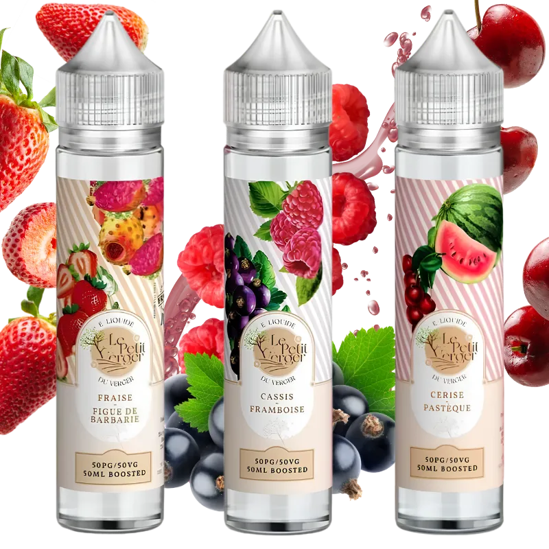 Pack de 3 e-liquides 50ml Fruits Rouges - Le Petit Verger